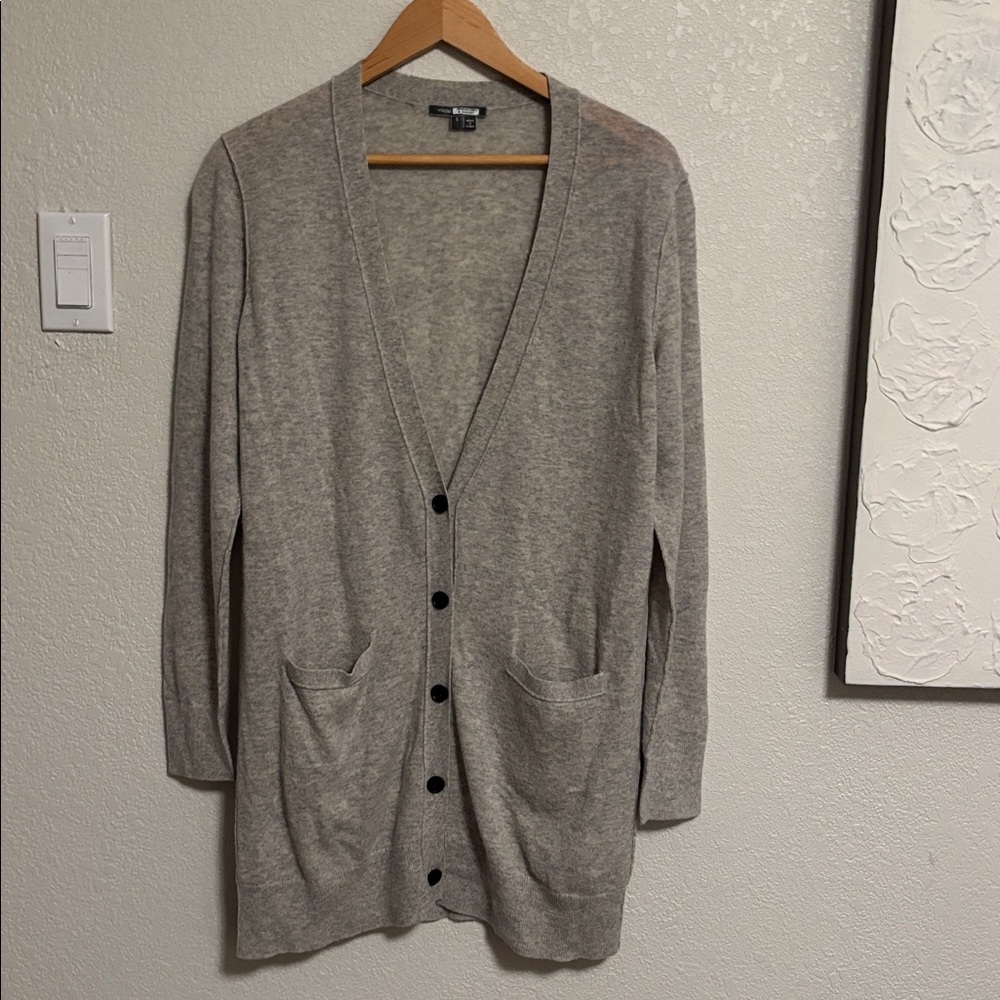 Vince Cashmere long Cardigan in Mable oatmeal color size small